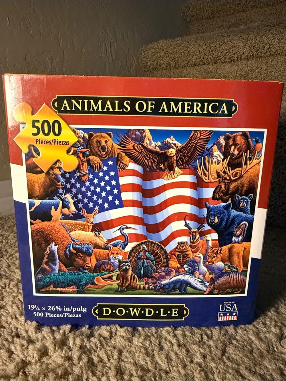 Dowdle Animals of America 500-Piece Puzzle - Red & Blue